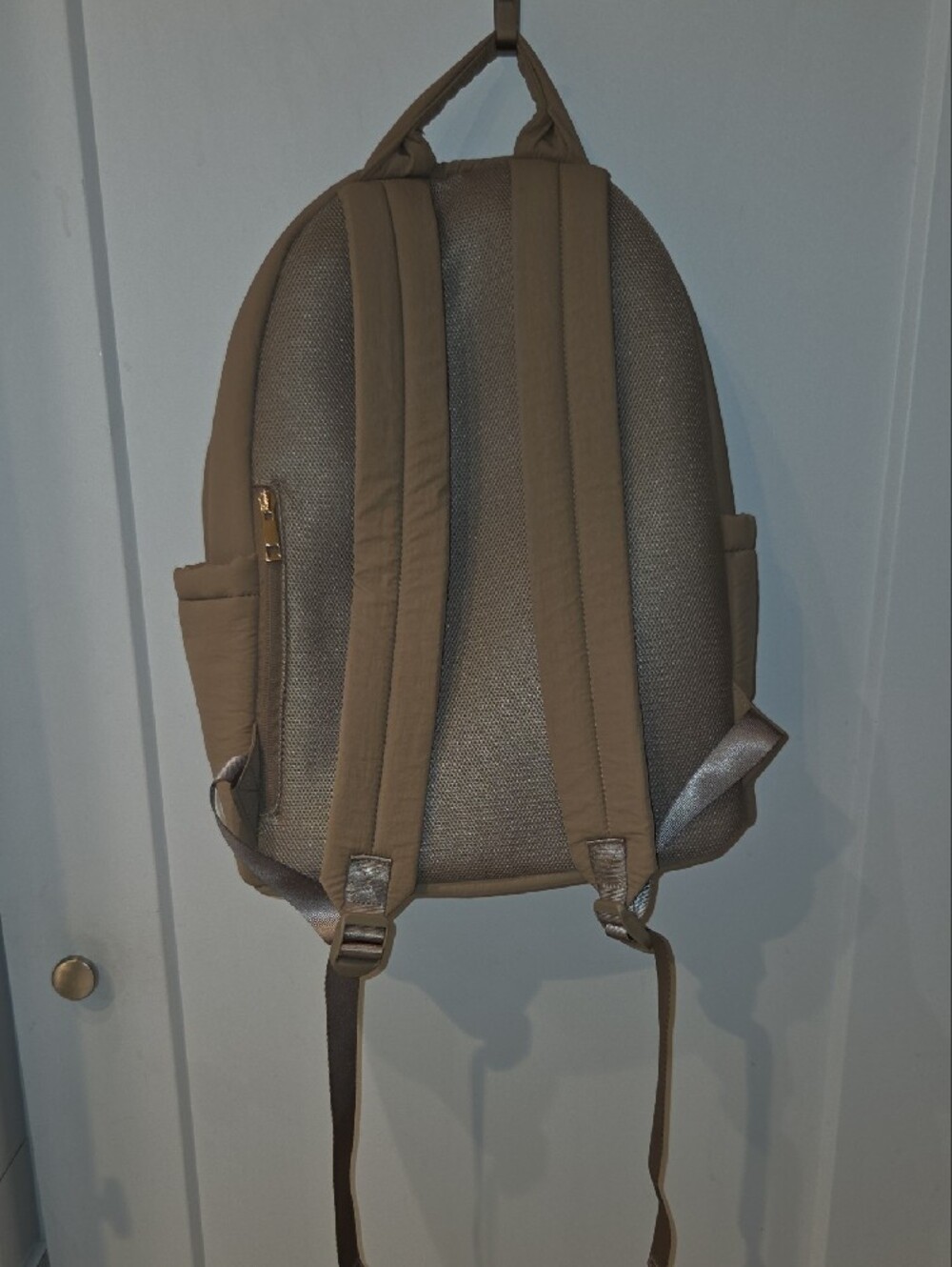 Beige Puffer Backpack - Picture 3 of 4